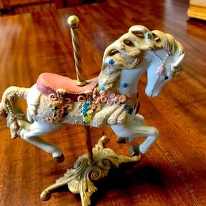 Ceramic and metal carousel horse